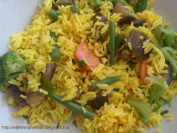 Baszmati rizs zldsgekkel, korianderrel